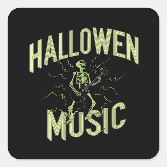 ADESIVO QUADRADO MÚSICA HALLOWEEN (Frente)