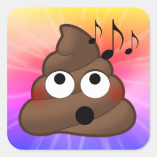 Adesivo Quadrado Música Notas Poop Emoji Tie Dye Stickers
