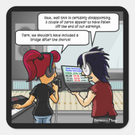 Adesivo Quadrado Música Royalties Engraçados Praça Quadrada