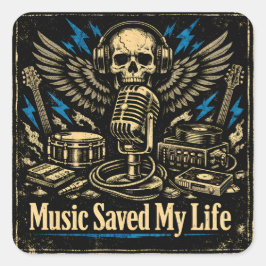 Adesivo Quadrado Música Salvou Minha Vida – Música de Poder Emocion