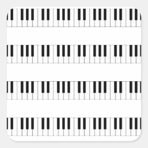 Adesivo Quadrado Música: Teste padrão do teclado de piano