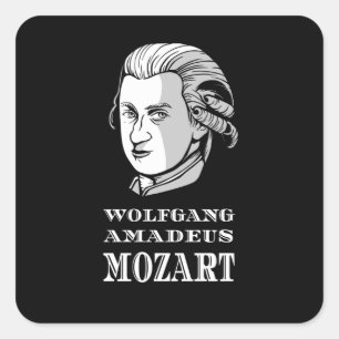 Adesivo Quadrado Música - Wolfgang Amadeus Mozart Retrato