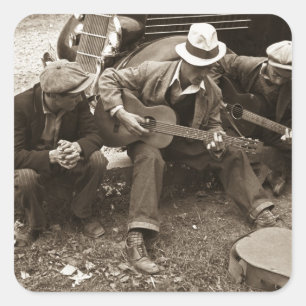 Adesivo Quadrado Músicos de rua, Maynardville, Tennessee, 1935