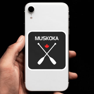 Adesivo Quadrado Muskoka Canadá Cruzou Carros de Paddle Folha Escur