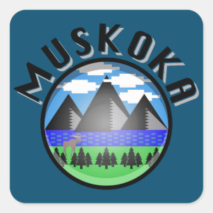 Adesivo Quadrado Muskoka Design (Versão 2) - Beach Towel