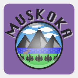 Adesivo Quadrado Muskoka Design (Versão 2) - Beach Towel