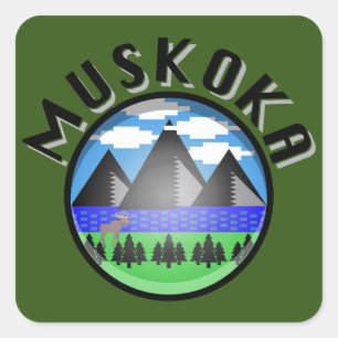 Adesivo Quadrado Muskoka Design (Versão 2) - Beach Towel