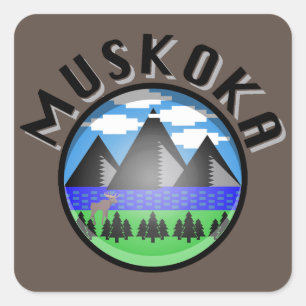 Adesivo Quadrado Muskoka Design (Versão 2) - Beach Towel