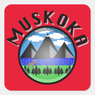 Adesivo Quadrado Muskoka Design (Versão 2) - Beach Towel