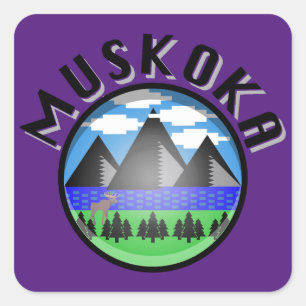 Adesivo Quadrado Muskoka Design (Versão 2) - Toalha de Praia