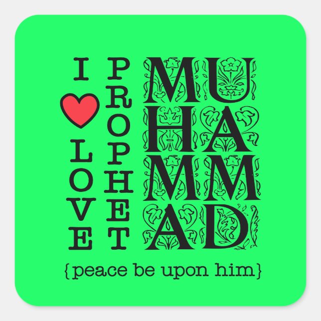 Adesivo Quadrado Muslim Islamic Gift – Love & Respect for Prophet (Frente)
