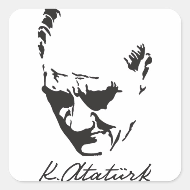 Adesivo Quadrado Mustafa Kemal Ataturk (Frente)