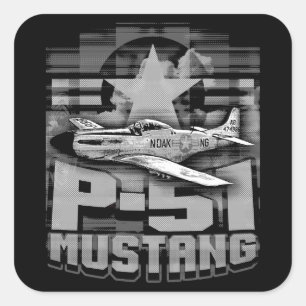 Adesivo Quadrado Mustang P-51
