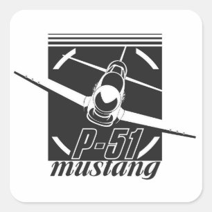 Adesivo Quadrado Mustang P-51