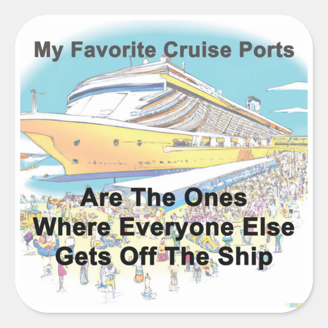 Adesivo Quadrado My Favorite Cruise Ports - Stickers (Frente)
