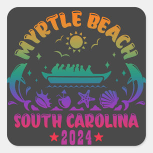 Adesivo Quadrado Myrtle Beach Magia - Aventuras na Carolina do Sul