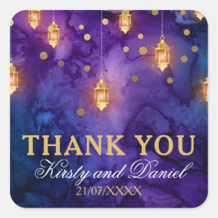 Adesivo Quadrado Mystic Marrakesh Night Lanterns & Bokeh Wedding
