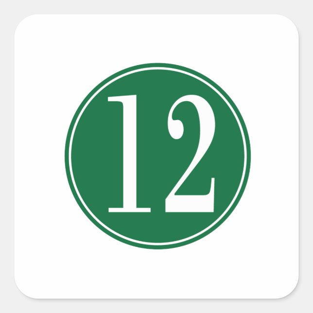 Adesivo Quadrado Nº 12 Círculo Verde (Frente)