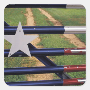 Adesivo Quadrado N.A., EUA, Texas, lago Buchanan, bandeira de Texas