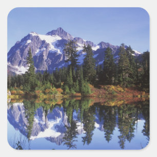 Adesivo Quadrado N.A., EUA, Washington, Mt. Baker & Snoqualmie