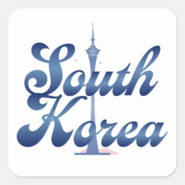 Adesivo Quadrado N Seul Tower Coreia do Sul