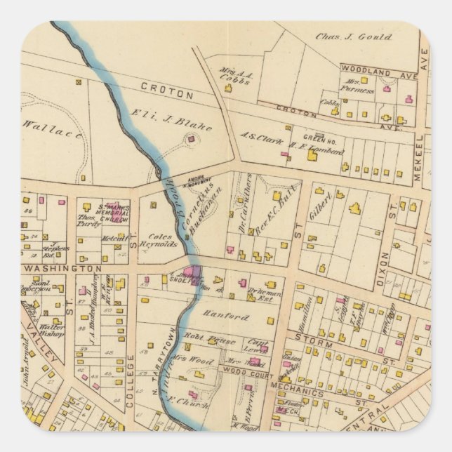 Adesivo Quadrado N Tarrytown, Tarrytown, Nova Iorque (Frente)