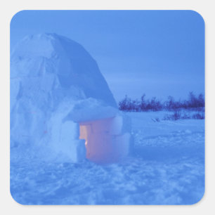 Adesivo Quadrado NA, Canadá, Manitoba, Churchill. igloo árctico