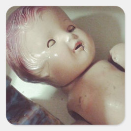 Adesivo Quadrado Na gaveta da loja antiga.