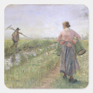 Adesivo Quadrado Na manhã, 1889