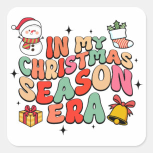 Adesivo Quadrado Na Minha Época De Natal
