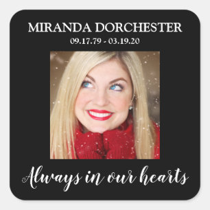 Adesivo Quadrado Na moda Black Photo Funeral Square Sticker
