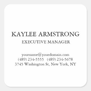 Adesivo Quadrado Na moda Classic Simple White Professional Simples