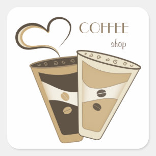 Adesivo Quadrado Na moda Coffee Comprar Sticker