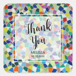 Adesivo Quadrado Na moda Cotovelo-cotovelo, obrigado