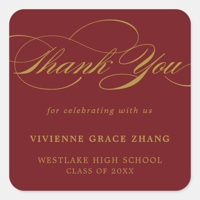 ADESIVO QUADRADO NA MODA ELEGANTE SCRIPT OBRIGADO VOCÊ VESTICADOR (Frente)