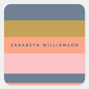 Adesivo Quadrado Na moda Modern Strips Bonito Tons da Terra Persona