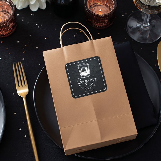 Adesivo Quadrado Na moda moderna do partido de solteiro (Criador carregado)