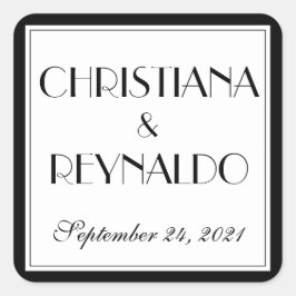 Adesivo Quadrado Na moda moderno Elegante Roaring 20s Wedding