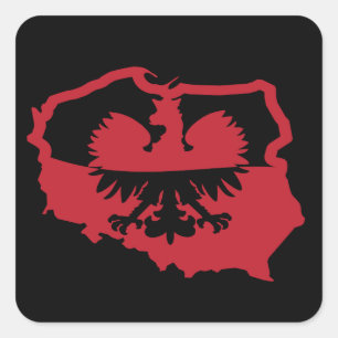 Adesivo Quadrado Na moda Polônia Polska Flag