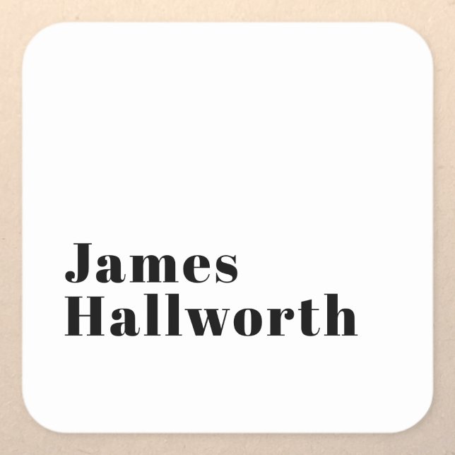 Adesivo Quadrado Na moda Retro Modern Lettering | Preto editável (Criador carregado)