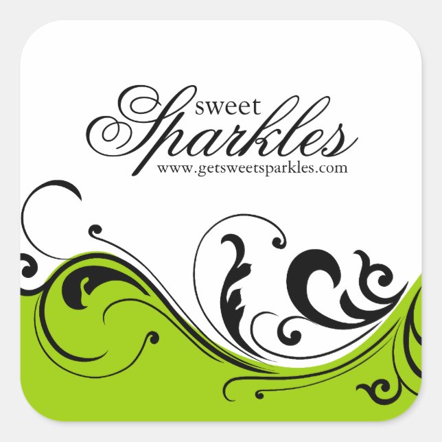 Adesivo Quadrado Na moda Scroll Packaging Stickers (Frente)