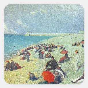 Adesivo Quadrado Na praia