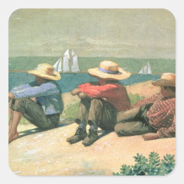 Adesivo Quadrado Na praia, 1875 (c/c) (Frente)