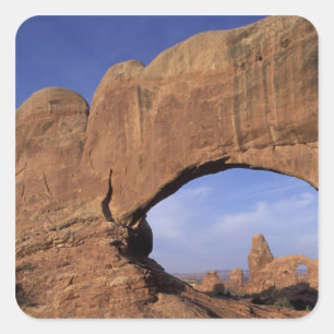 Adesivo Quadrado NA, Utah, Parque Nacional Arches. Arco Duplo