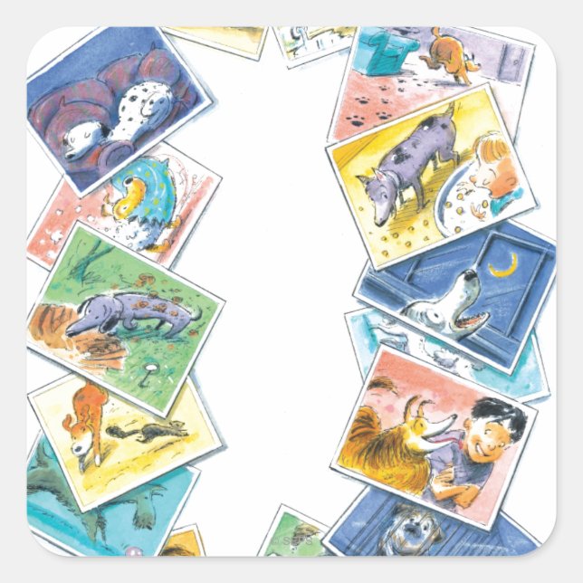 Adesivo Quadrado Na vida de um cão (Frente)