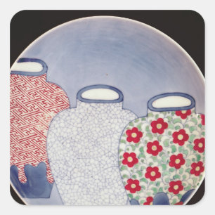 Adesivo Quadrado Nabeshima Dish, Período Edo