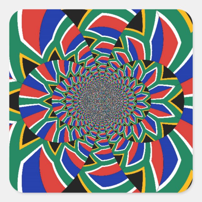 Adesivo Quadrado Nação Arco-Íris: Vibrante Impressão de Arte na Áfr (Frente)