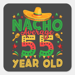 Adesivo Quadrado Nacho Média 55 Anos Cinco de Mayo