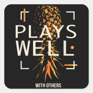 Adesivo Quadrado Nadadores Estilo de Vida Engraçado Anca de cabeça