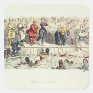 Adesivo Quadrado Nadando para senhoras, 1844 (litho)